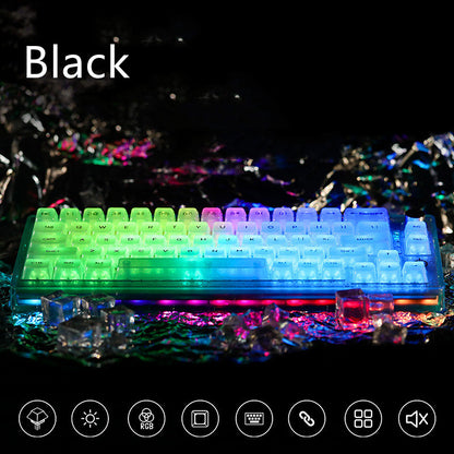 Clavier mécanique sans fil à trois modes, axe méduse Transparent, échangeable à chaud