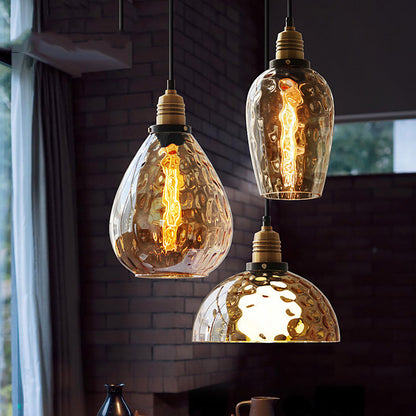 Simple Bedroom Bedside Glass Chandelier Retro Industrial Style