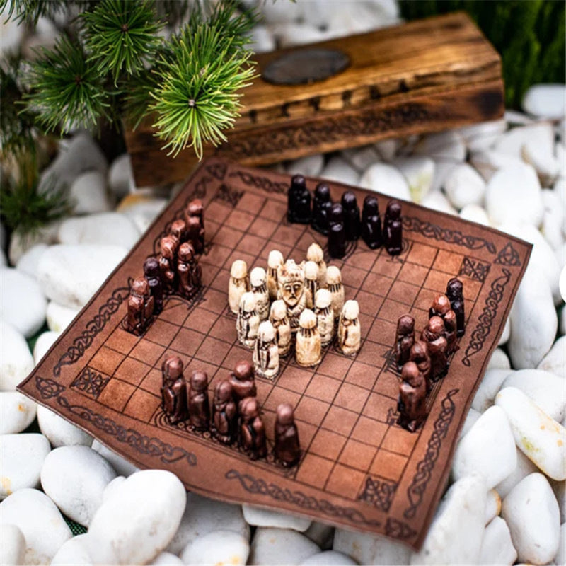 Table du roi d'échecs Viking, artisanat en résine, ornements de décoration intérieure de la maison