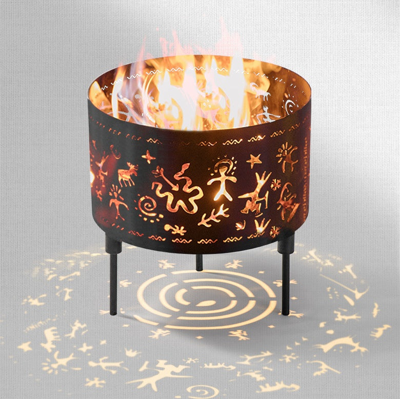 Outdoor Burning Fire Round Table Camping Heating Burning Fire Rack Atmosphere Picnic