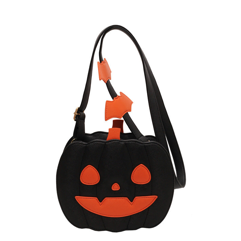 Sacs d'halloween 2023, sac à bandoulière avec dessin animé de citrouille drôle avec chauve-souris, sac créatif personnalisé pour femmes