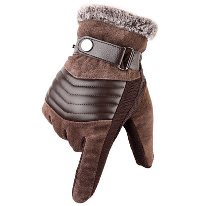 Motorcycle Cold Proof Warm Leather Gloves