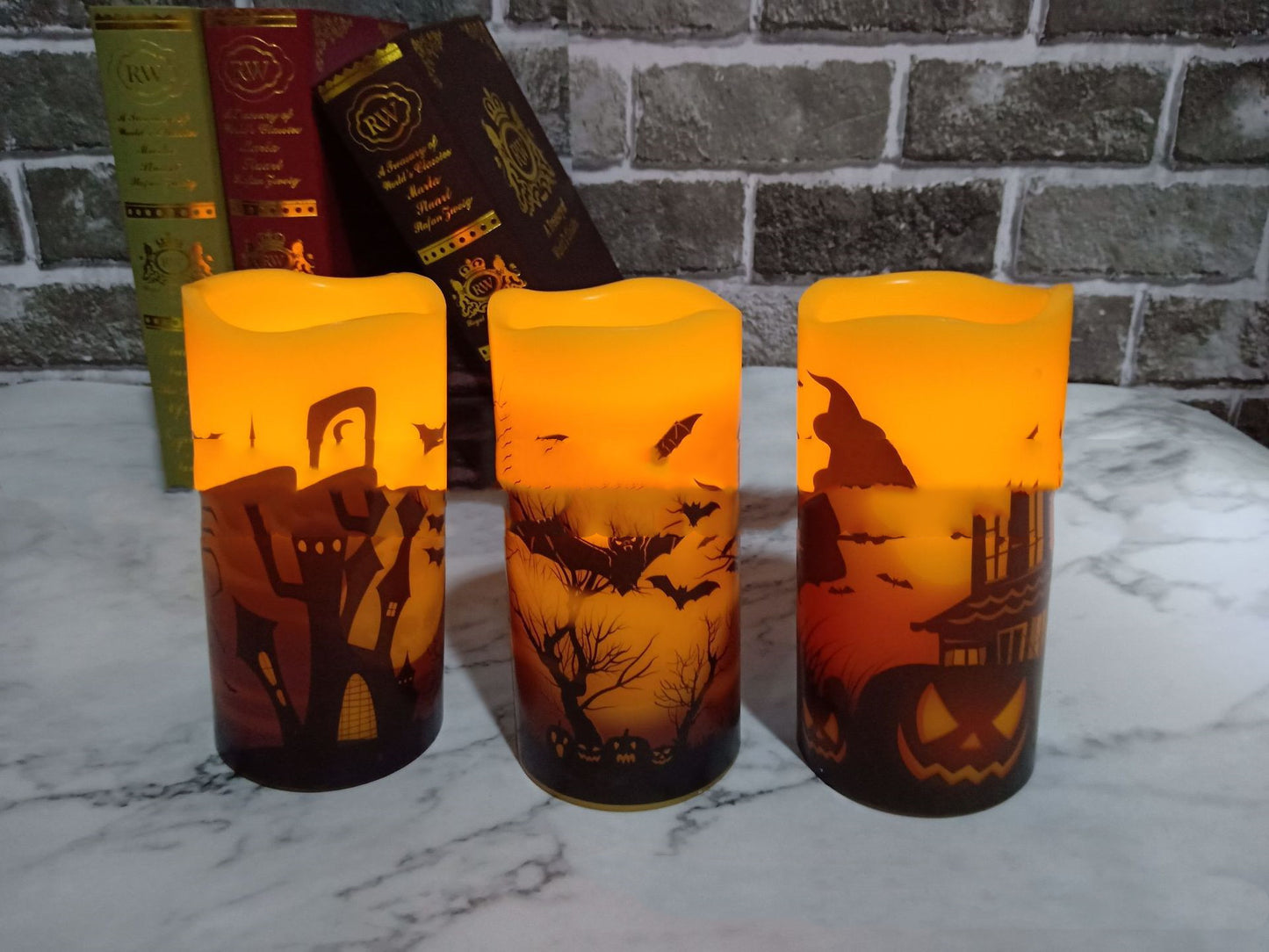 Cross-border Hot Sale Halloween Wave Muzzle Three-pack Candle