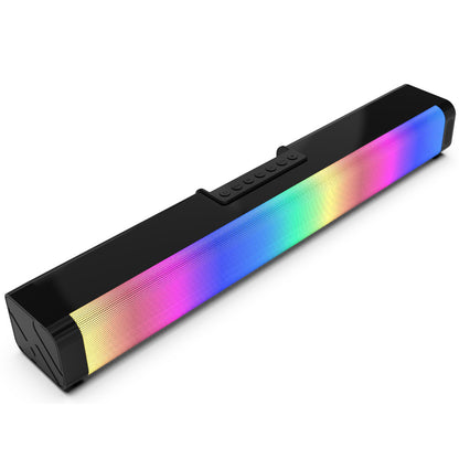 Computer Game Speakers With RGB Light Powerful Bass Stereo Sound USB 3.5mm Optical Soundbar PC 20W Speaker