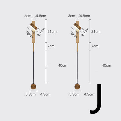 Lámpara de pared del dormitorio nórdico, pasillo de cabecera con interruptor, enchufe, cableado gratuito ajustable