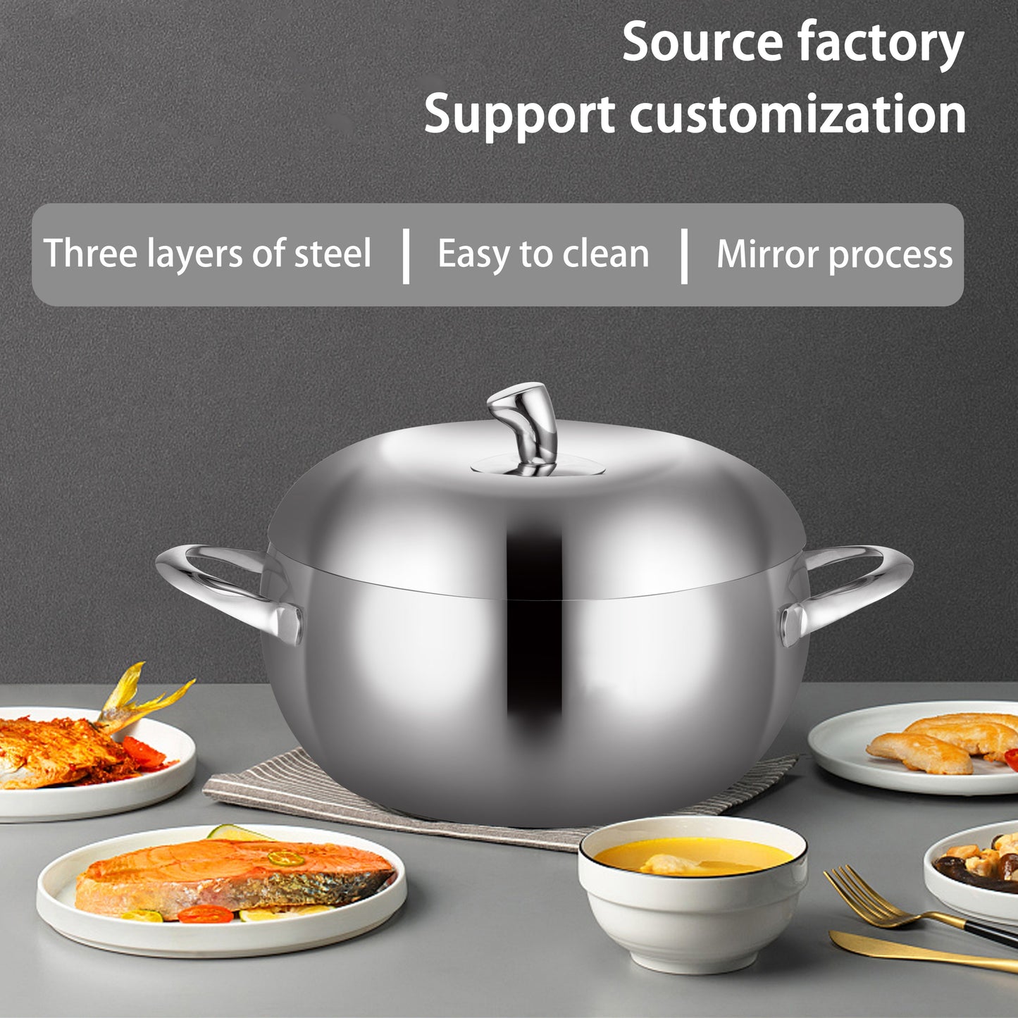 Single Layer Household Steaming And Stewing Thickened Apple Soup Pot