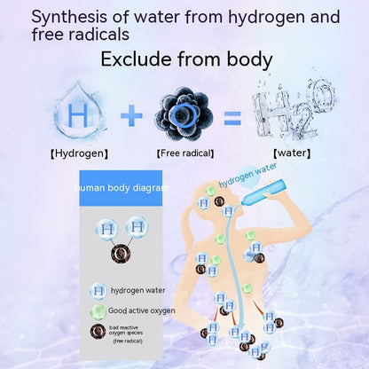 Tasse simple d'électrolyse de l'eau, séparation portative de l'hydrogène et de l'oxygène, tasse d'eau d'hydrogène