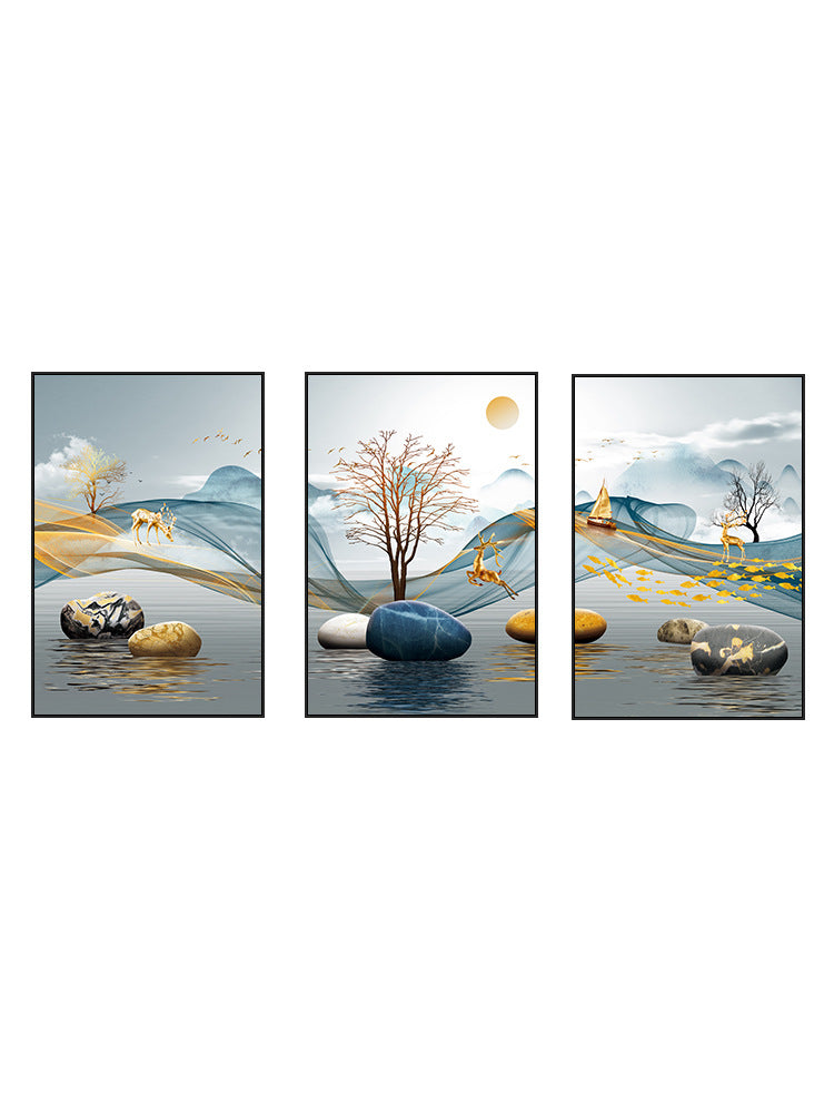 Triple Sofa Background Wall Nordic Living Room Decorative Painting