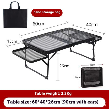 Outdoor Folding Table Portable Round Picnic Table Camping