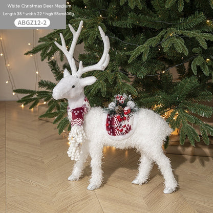 Décorations de Noël Poupée cerf blanche de David Aménagement de vitrine de magasinage à domicile Décorations d'arbre de Noël