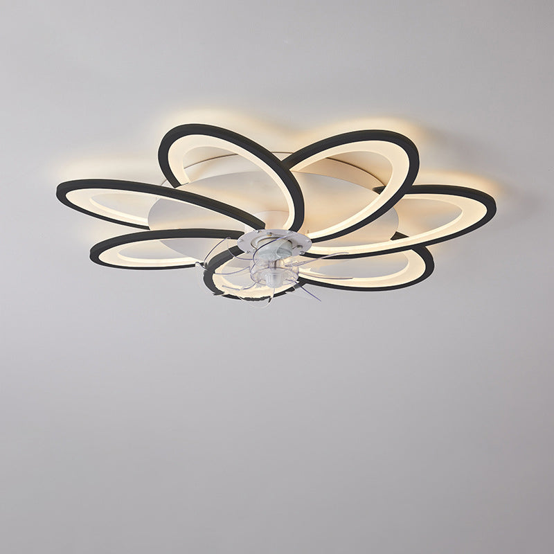 Lumière de salon simple et moderne, nouvelle lumière de ventilateur de plafond de chambre à coucher silencieuse