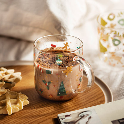 Vaso navideño para desayuno casero, gran capacidad, con asa