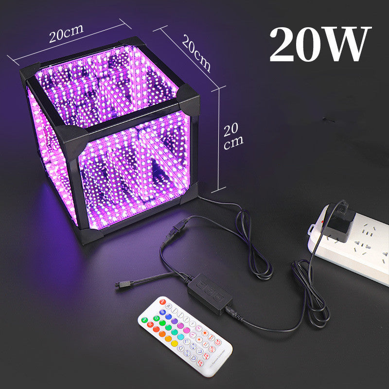 Mil espejos lámpara 3D cubo mágico sala de juegos luces LED ambientales decorativas