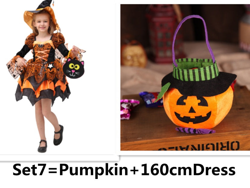 Disfraz de Halloween para niños, disfraz de bruja y princesa