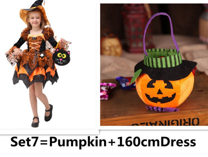 Déguisement d'Halloween pour enfants, robe de princesse sorcière Cosplay