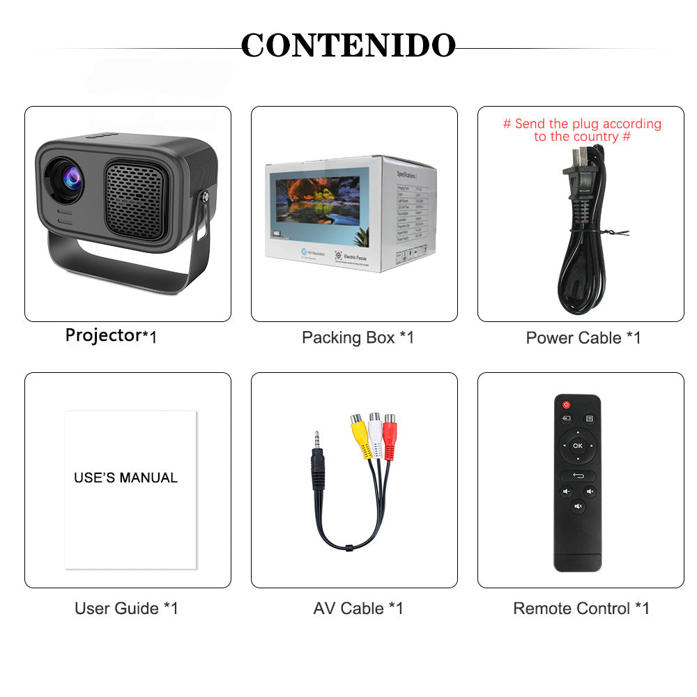 Proyector portátil inteligente HD para oficina en casa