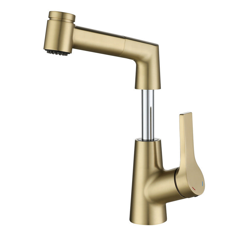 Washbasin Lifting And Pulling Copper Cold And Hot Tap