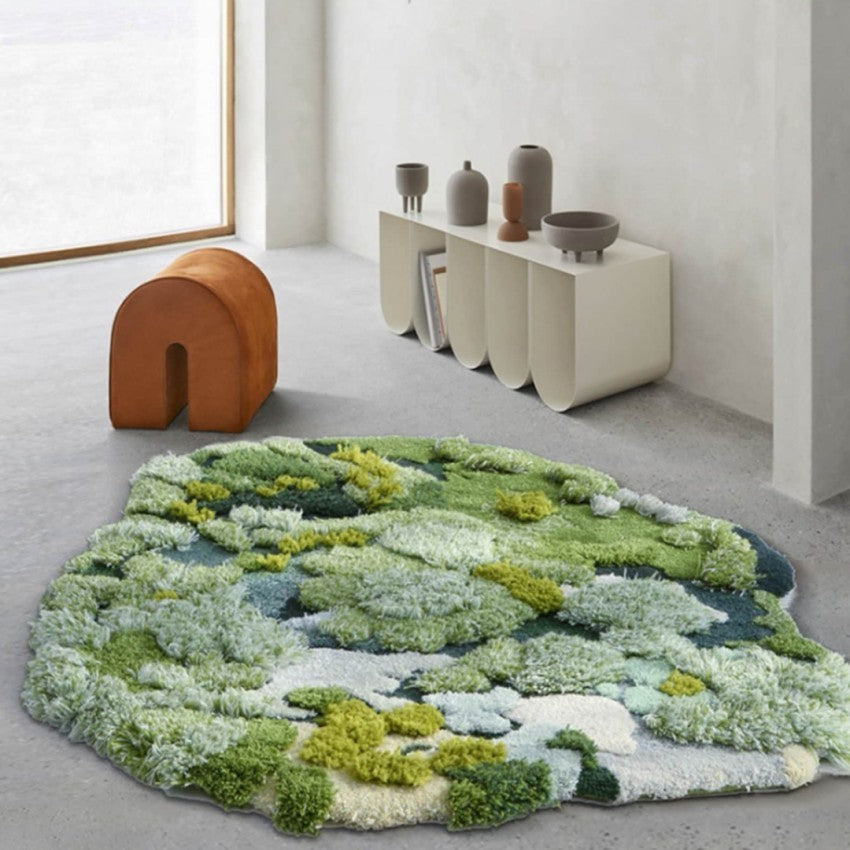 Tapis Irrégulier Fait Main Laine Salon Chambre Chevet