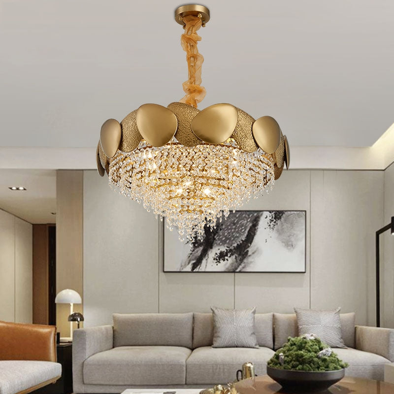 Stainless Steel Living Room Ceiling Crystal Chandelier