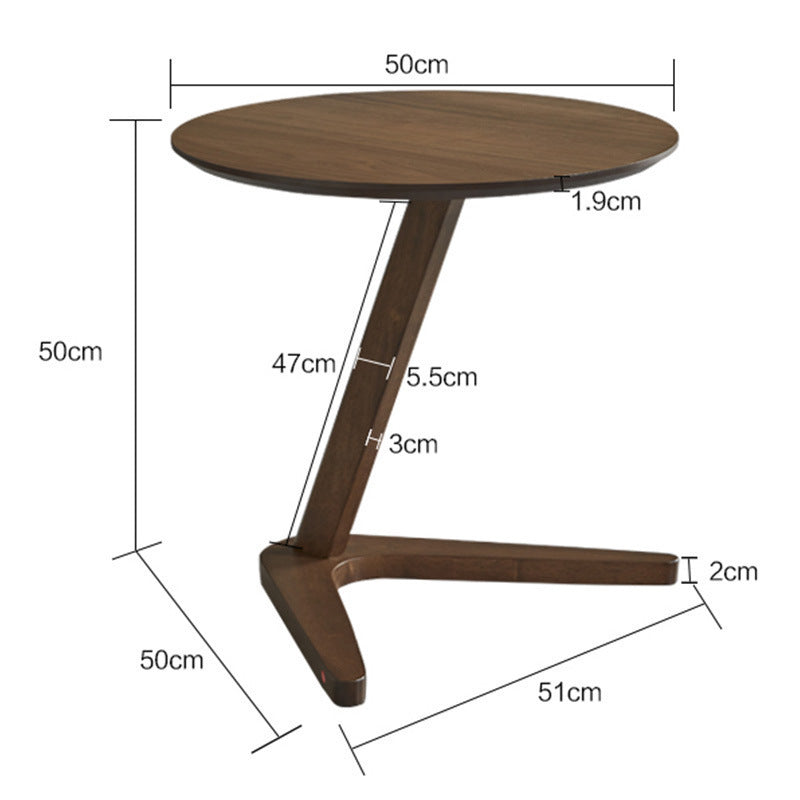 Petite table ronde multifonctionnelle en bois massif, salon nordique, balcon