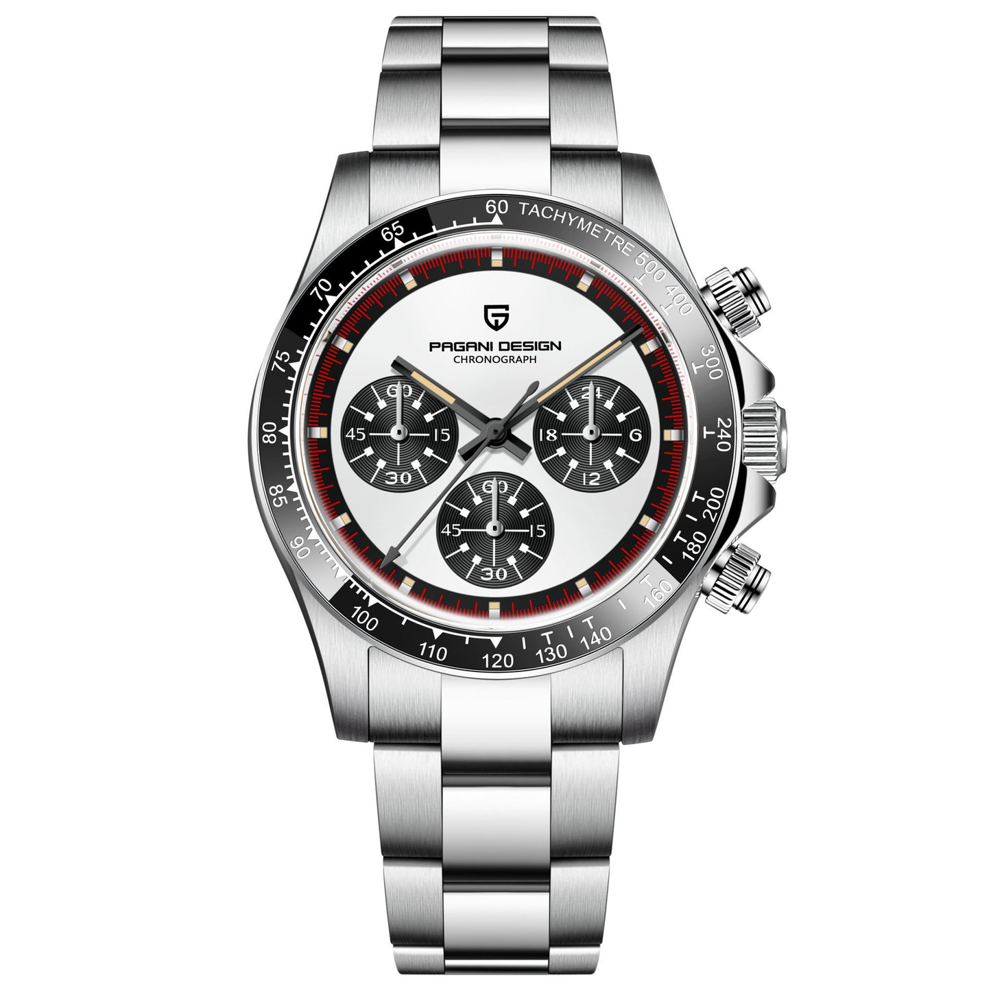 Berjani Quartz Watch Men's Chronograph Stainless Steel