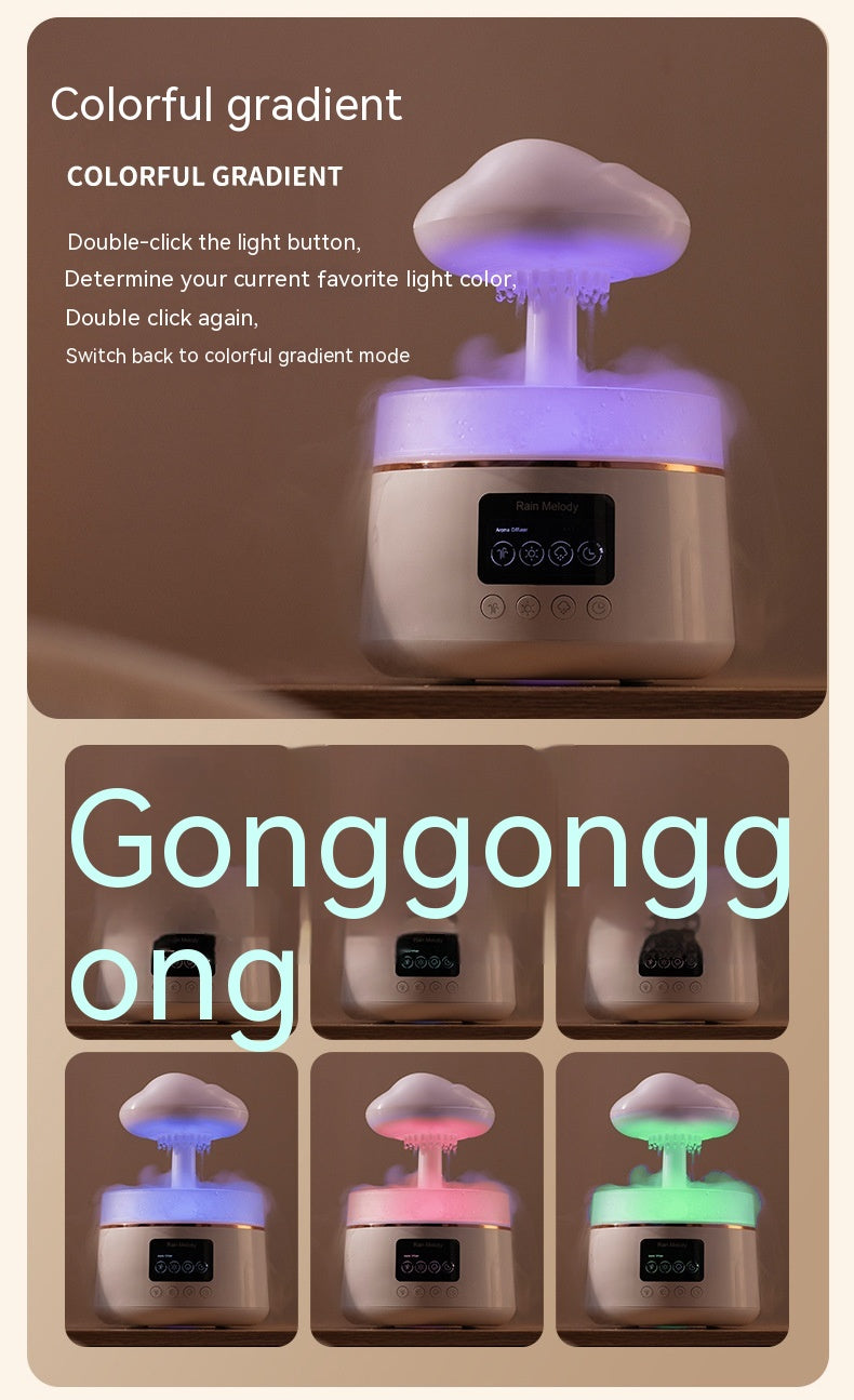 Rain Rhyme Seven-color Ambience Light Clouds Rain Aroma Diffuser