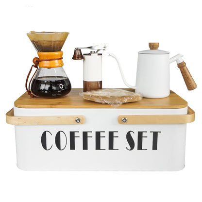 Boîte de rangement de camping, ensemble de café infusé à la main