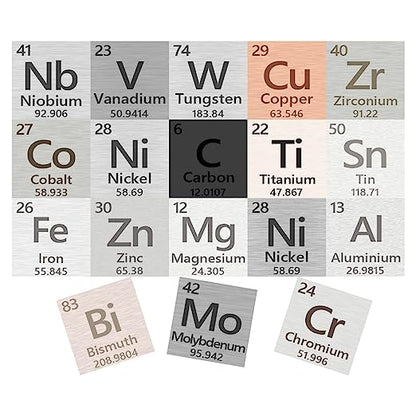 Cube d'éléments métalliques de haute pureté, tableau périodique des éléments, collection pour les collections d'éléments, loisirs, Cube de tungstène pur, fer, aluminium, bismuth,