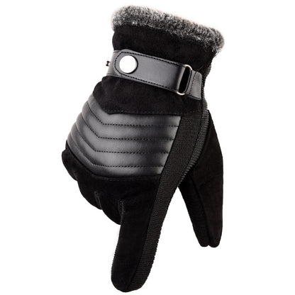 Gants de moto en cuir chaud résistant au froid