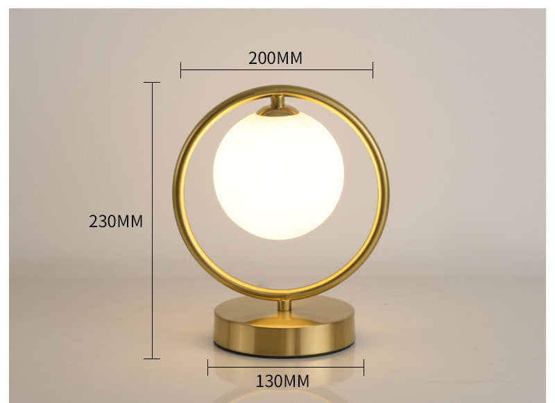 Lámpara de mesa de cristal de dormitorio de sala de estar de lujo con luz nórdica