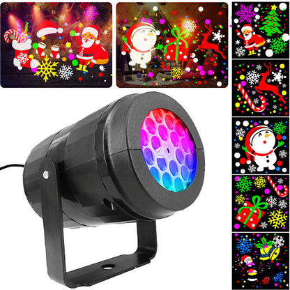 Train Starry Sky Projection Light LED Remote Control 16 Pictures Christmas Snowflake Projection Gift Home Holiday Atmosphere Lig