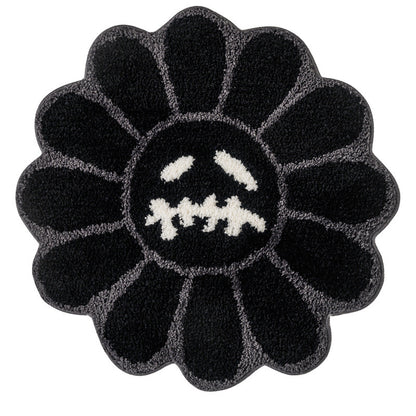 Polyester Halloween Ghost Face Flower Foot Mat Carpet