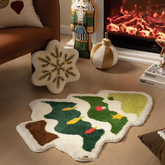 Tapis en cachemire motif sapin de Noël nordique