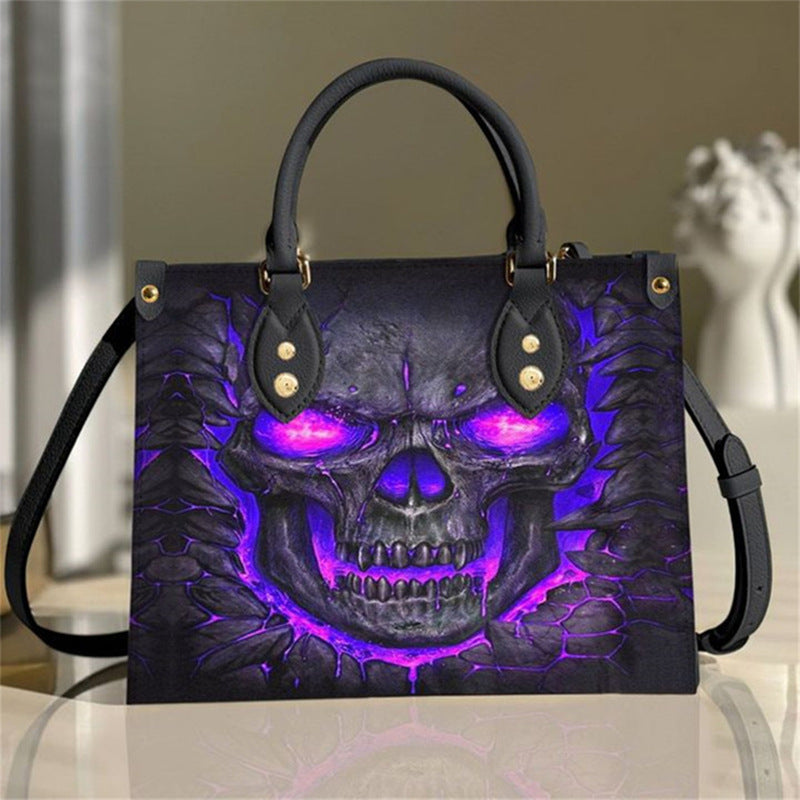 Bolso de mano con estampado de calavera de Halloween y personalidad de moda