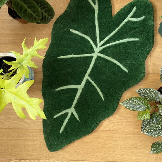 Hand Made Velvet Taro Leaf Acrylic Carpet