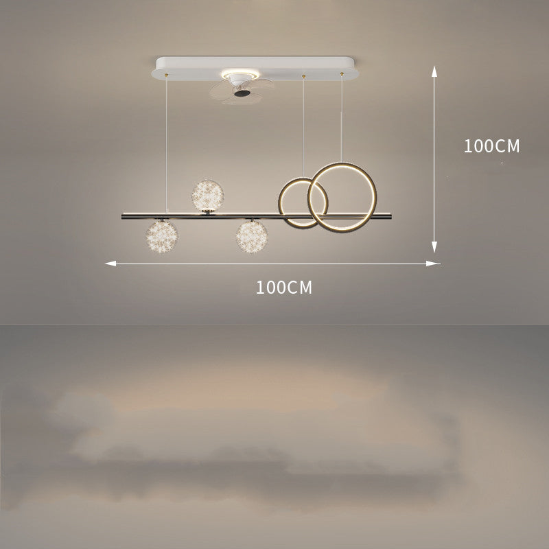 Lámpara de araña con ventilador de Bar para restaurante, cabezal inteligente, Simple y moderno