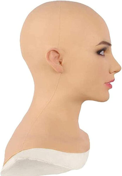 Halloween Cosplay Props Latex Bald Beauty Mask Headgear