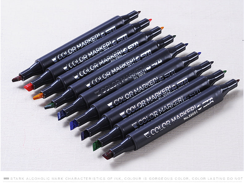 Double-headed Alcohol Oily Color Animation Paint Pen For Professional Art Students