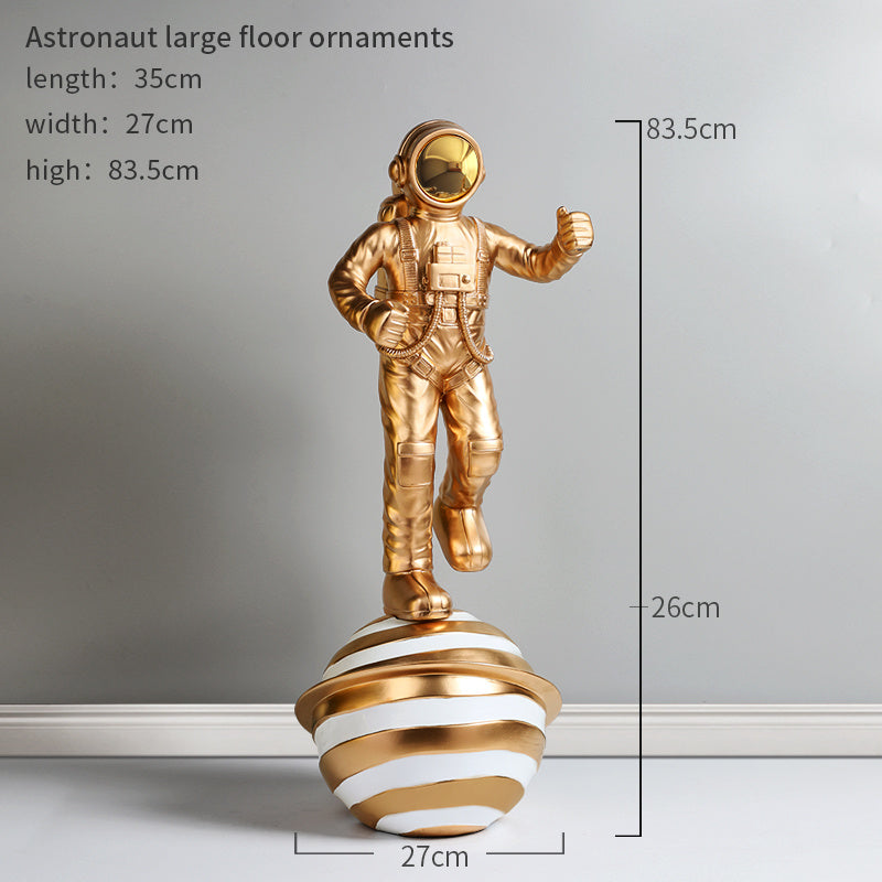 Decoración creativa de piso grande para sala de estar de astronauta