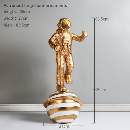 Decoración creativa de piso grande para sala de estar de astronauta