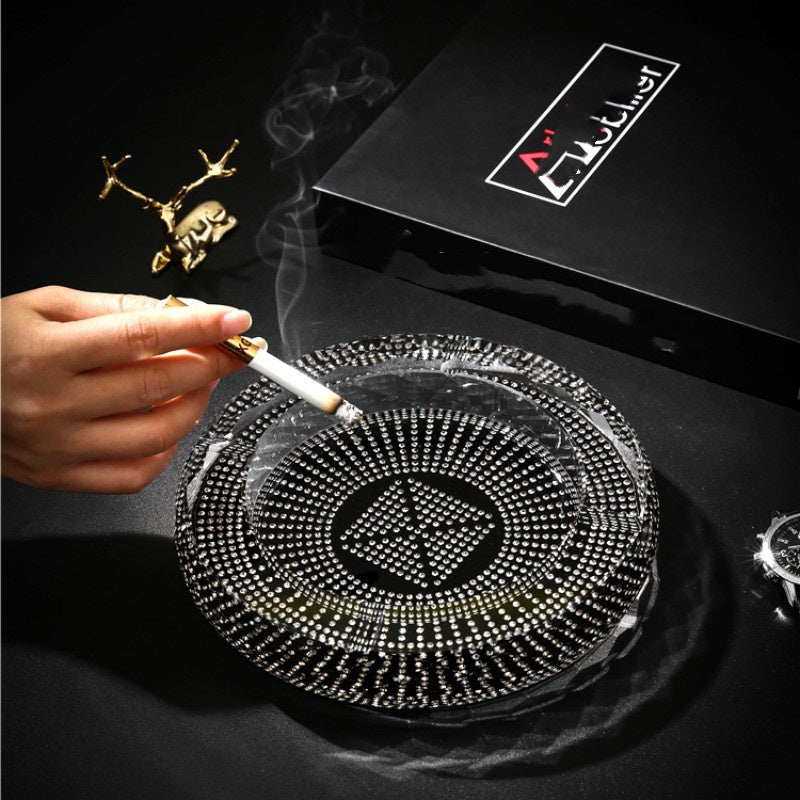 Creative Glass With Diamond Crystal Ashtray Home Decoration