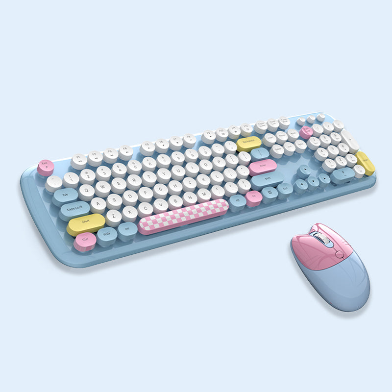 Ensemble clavier et souris sans fil mignon de dessin animé