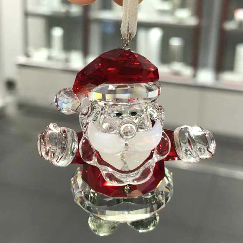 Pendentif de décoration d'intérieur en cristal, père noël