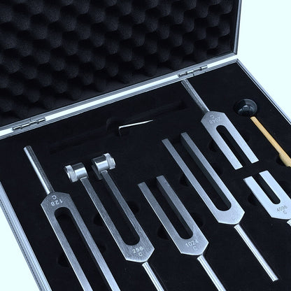 Aluminum Alloy Tuning Fork Set Gift Box Of Six 128 256 512 1024 2048