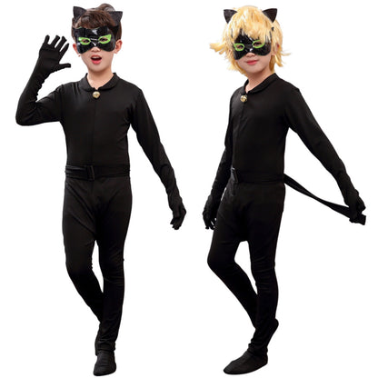 Costume de chat noir d'Halloween pour enfants