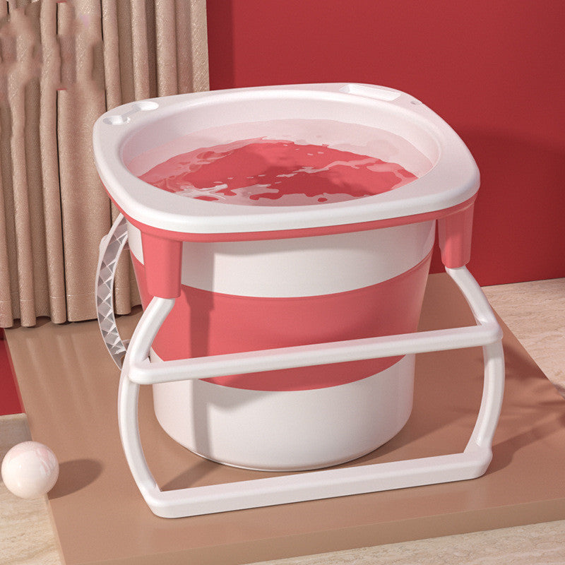 The Shower Bucket Can Be Folded For Adults