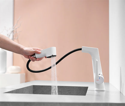 Robinet d'eau rotatif anti-éclaboussures à levage par traction en cuivre