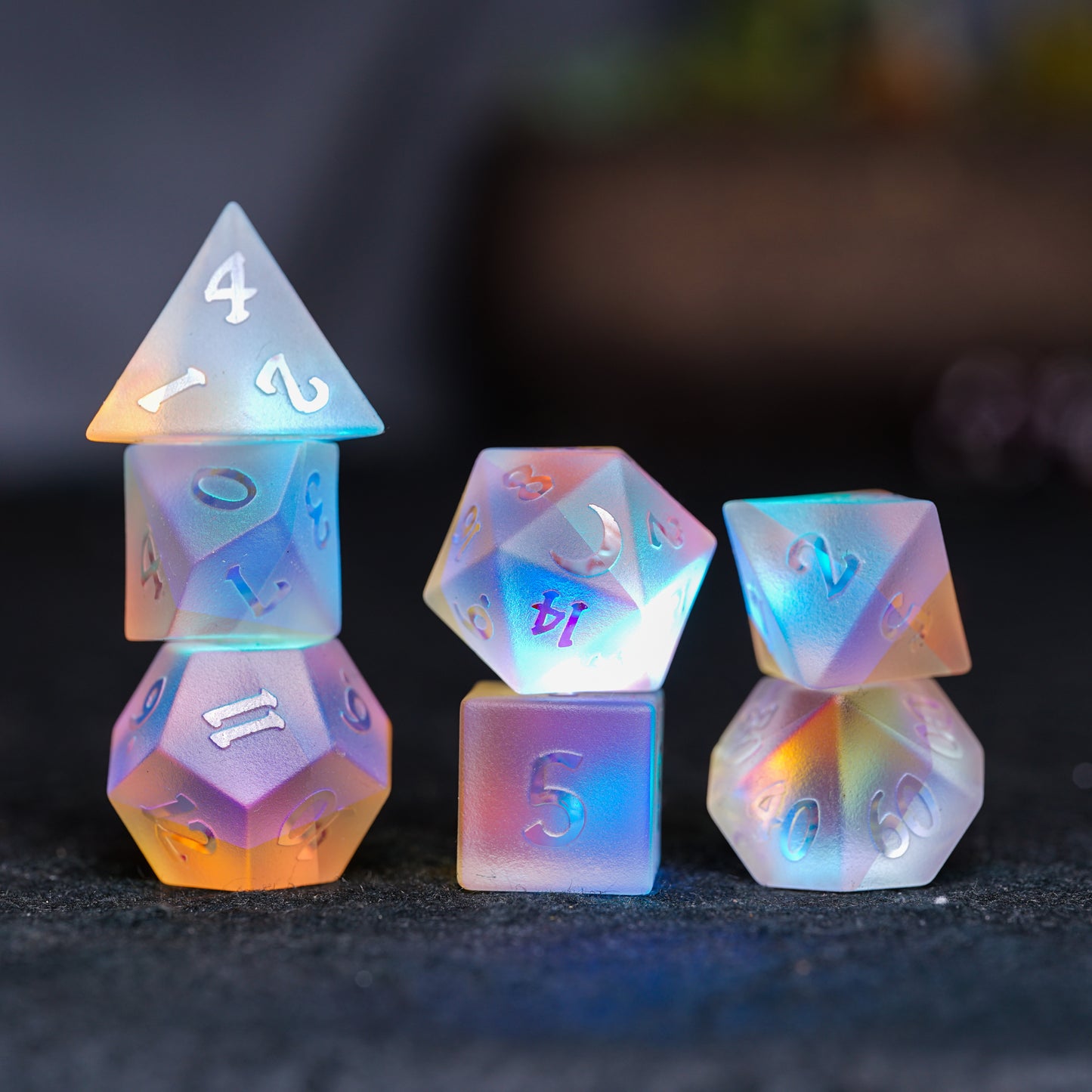 Phantom Crystal Frosted Relief Dice