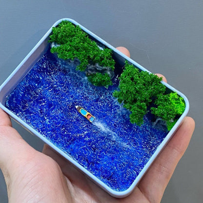 Boîte en fer pour paysage de jardin, modèle d'ornements miniatures