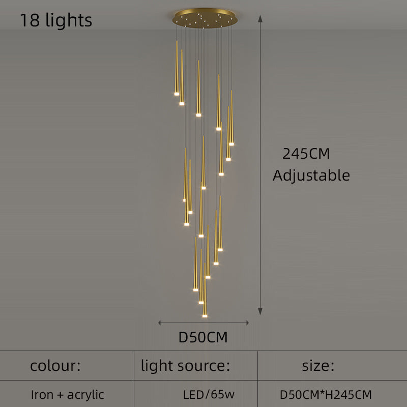 Lustre Long de salon de personnalité d'atmosphère minimaliste moderne créative